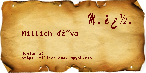 Millich Éva névjegykártya